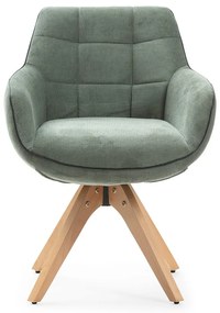 Зелени тапицирани трапезни столове в комплект с подлакътници 2 бр. Donatelo – Marckeric