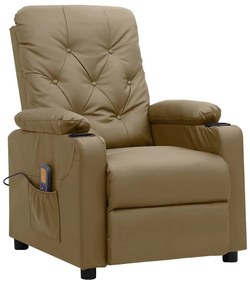 3093506 vidaXL Изправящ масажен стол, капучино, изкуствена кожа