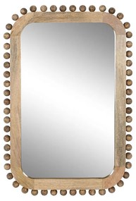 Стенно огледало Home ESPRIT Естествен Дърво манго Топки 60 x 2,5 x 90 cm