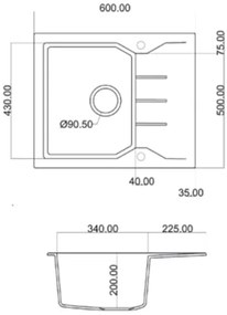 Измийте Sanitec 60 1B 1D-сиво