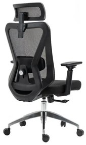 Офис стол Aero Trone Lite, До 120 кг, Ергономичен, Дишаща мрежа, Черен