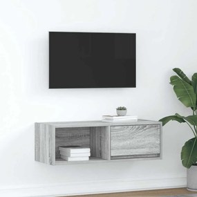 861464 vidaXL ТB шкаф, сив сонома, 80x31x25,5 см, инженерно дърво