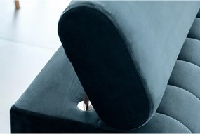 Син кадифен разтегателен диван 261 cm Laurence – ELTAP