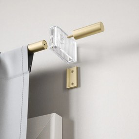 Матово златист стоманен разширяем прът за завеси 107 - 305 cm Flute – Umbra