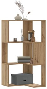 852599 vidaXL Ъглова етажерка 3 нива дъб артизан 50x50x102 см инженерно дърво