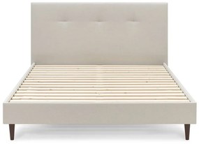 Бежово тапицирано двойно легло с решетка 160x200 cm Tory - Bobochic Paris