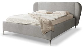Светлосиво двойно тапицирано легло с включена подматрачна рамка 180x200 cm Makana – Makamii