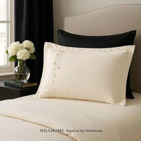 Кремаво единично спално бельо от памучен сатен с включен долен чаршаф/6 части 140x200 cm Maison Bloom – Mila Home Luxury