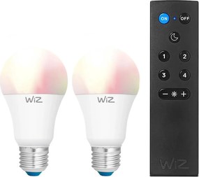 КОМПЛЕКТ 2x LED RGBW димируема крушка A60 E27/9W/230V 2200-6500K Wi-Fi + дистанционно управление - WiZ