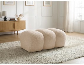 Бежова табуретка от прежда с примки от букле Hippolyte – Bobochic Paris