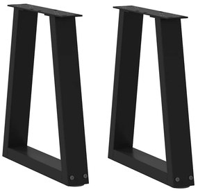4012540 vidaXL Крака за масичка за кафе, V-образни, 2 бр., черни, 28 x (42-43,3) см, стомана