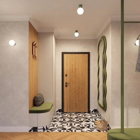 Зелено осветително тяло за таван със стъклен абажур ø 12 cm Orbital – Sollux