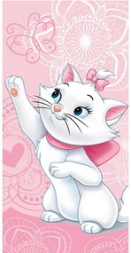 Розова памучна детска кърпа 70x140 cm Marie Cat "Butterfly" – Jerry Fabrics