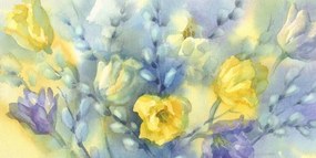 Картина на платно – Акварелни жълти лалета