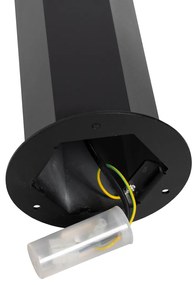 Подова външна лампа черна с опушен абажур шестоъгълник 70 см - Denmark