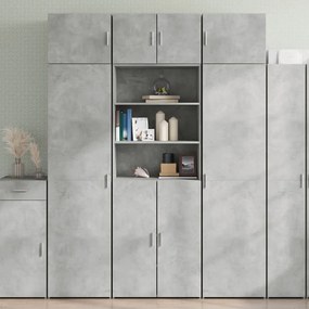 3281318 vidaXL Шкаф за съхранение бетонно сив 70x42,5x225 см инженерно дърво