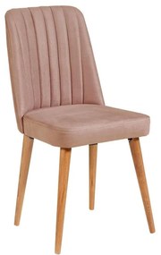 Светлорозов кадифен стол за хранене Stormi Sandalye - Kalune Design