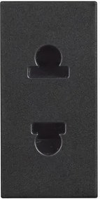 BTICINO Контакт ЕВРО/АМЕРИКАНСКИ стандарт 2P 1 мод. 16A детска защита цвят Черен Classia Pro  - RG4125P