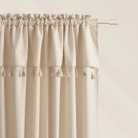 Кремава завеса Astoria с пискюли на подвързваща лента 140 x 250 cm