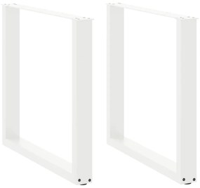 4013193 vidaXL Крака за трапезна маса, U-образни, 2 бр., бели, 90x(72-73) см, стомана