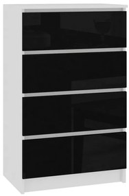 Скрин ARMARIA K60 4SZ, Бял/Черно гланц, 60x99x40