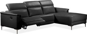 Черен ъглов диван от изкуствена кожа (десен ъгъл) Lund – Støraa
