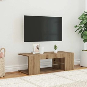856326 vidaXL ТВ шкаф с LED осветление, 90x39x30 см, инженерно дърво