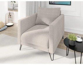 Светлокафяво шенилово кресло Freya – Ropez