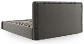 Сиво двойно тапицирано легло с място за съхранение с включена подматрачна рамка 140x200 cm Colonel – Cosmopolitan Design