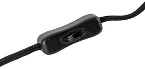 Дизайнерска настолна лампа черна с опушено стъкло - Dome