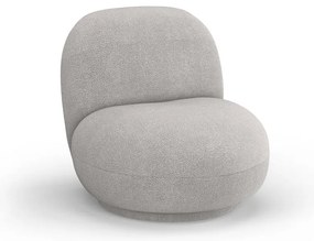 Светлосиво кресло от плат букле Chuck – Micadoni Home