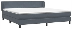 3317374 vidaXL Box Spring легло с матраци Тъмно сиво 200x210 cm Кадифе