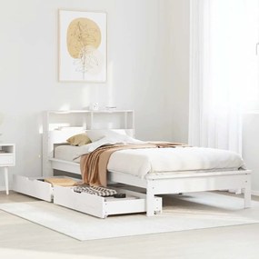 3309816 vidaXL Легло с етажерка за книги, без матрак, 100x200 см, бор масив