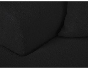 Черен разтегателен ъглов диван с място за съхранение от прежда с примки от букле (ляв ъгъл) Kyoto – Cosmopolitan Design