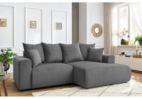 Сив кадифен ъглов диван Enjoy – Bobochic Paris