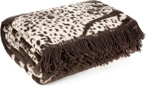 Луксозно одеяло EVA MINGE - кафяво с пискюли Ширина: 220 см | Дължина: 240 см