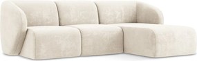 Бежов шенилов ъглов диван (десен ъгъл) Lani – Makamii