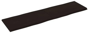364042 vidaXL Плот за маса тъмнокафяв 180x50x(2-4) см обработен масивен дъб