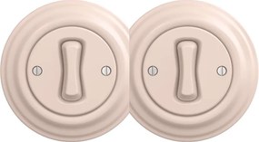 Kliklap - Двоен ретро еднополюсен ключ с рамка № 1 в старо-розов цвят