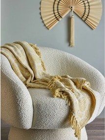 Жълто одеяло със смес от памук 130x155 cm Pratello – Bloomingville