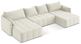 Бежов разтегателен ъглов диван с място за съхранение (U форма) Moku – Makamii