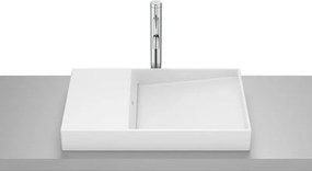 Умивалник за монтаж върху плот без отвор за смесител, Horizont-Dash, 600 x 380 x 80cm, matt white