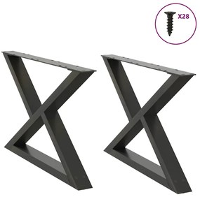 4012714 vidaXL Крака за масичка за кафе, 2 бр., антрацит, 70 x (42-43,3) см, стомана