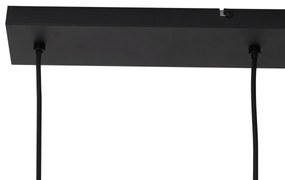 Модерен висящ полилей черен с димно стъкло 4-светлинен - Dame