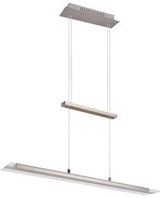 Сиво LED висящо осветително тяло със стъклен абажур Milos - Trio