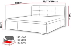 Тапицирано легло Lazio-Staxti-160 x 200