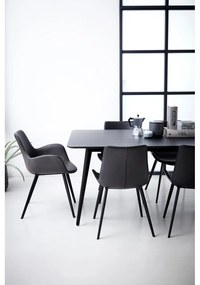 Тъмносив тапициран трапезен стол с подлакътници Hype – DAN-FORM Denmark