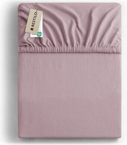 Сиво-розов еластичен чаршаф от джърси 90x200 cm Amber – Restilo