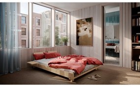 Двойно легло от масивен бор с включена подматрачна рамка в естествен цвят 140x200 cm Social Bed – Karup Design