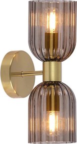 Настенна лампа PIEGA 2xE14/10W/230V месинг/димчато черно